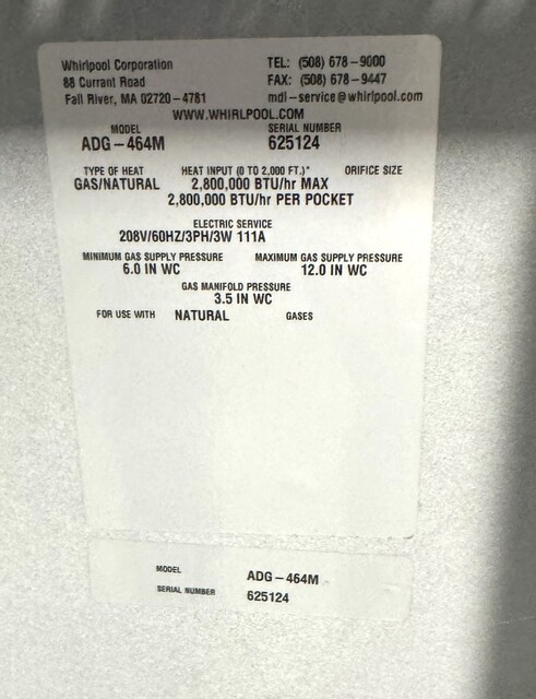 ADC #ADG-464M, 460 Lb. Natural Gas Heated Dryer, 2016 - Image 7