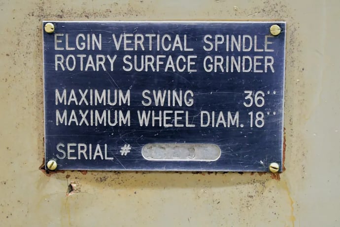 Elgin #B-36, vertical spindle rotary surface grinder, 30-1/2" magnetic chuck, 18" segmented grinding wheel - Image 8