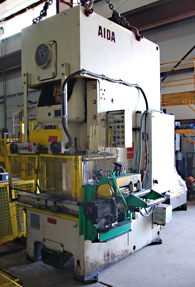 165 Ton, Aida #NC1-15, gap frame press, servo feeder, push button panel - Image 1