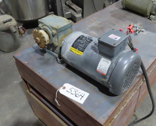 3 HP, 1740 RPM, Tiger #2, Gear Reducer/Gearmotor, Baldor motor, 25.00 :1 ratio, 1" output shaft diameter - Image 1
