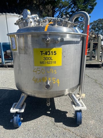 80 gallon Precision Stainless, Jacketed Reactor Vessel, Stainless Steel, 100 psi @ 300°F jacket, 1992 - Image 2