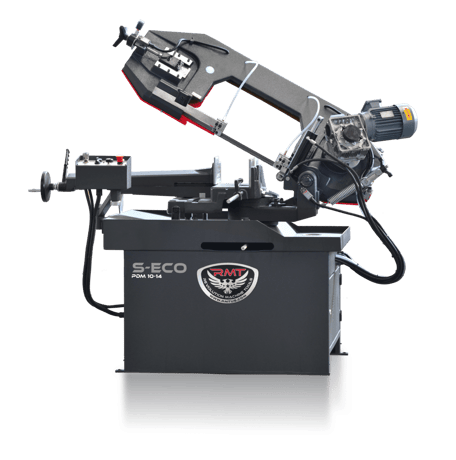10" x 14" RMT #S-ECO-PDM-10-14, manual pivot double miter bandsaw, 65-328 FPM, 2 HP, 10' 4" x 1" x 0.035" - Image 1