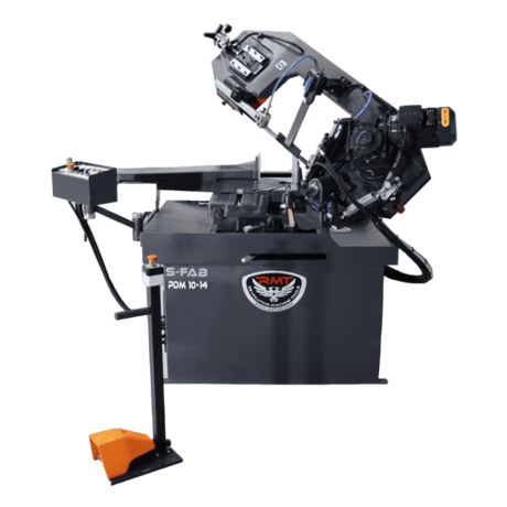 10" x 14" RMT #S-FAB-PDM-10-14, semi-auto pivot double miter bandsaw, 66-328 FPM, 2 HP, 125" x 1" x 0.035" - Image 1