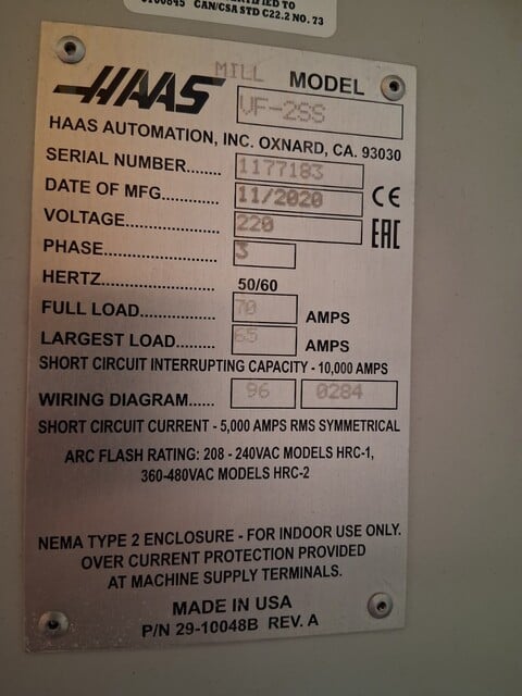 Haas #VF-2SS, vertical machining center, 30" X, 16" Y, 20" Z, 12000 RPM, Cat 40, 30 automatic tool changer - Image 4