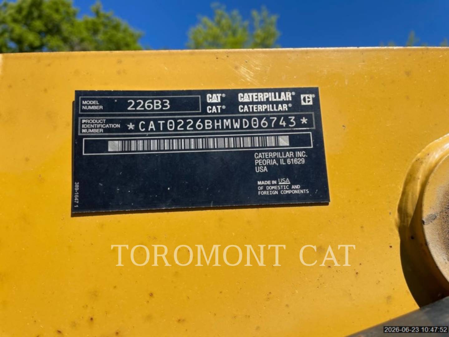 Cat 226B3, Skid Steer Loader, 2588 hours, S/N: MWD06743, 2015 - Image 6