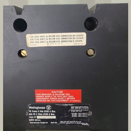 2500 Amps, Westinghouse, 8984A94G01, PB Frame Circuit Breaker, 600 Volt AC, 3-pole, 1600 amp adjustable trip - Image 4