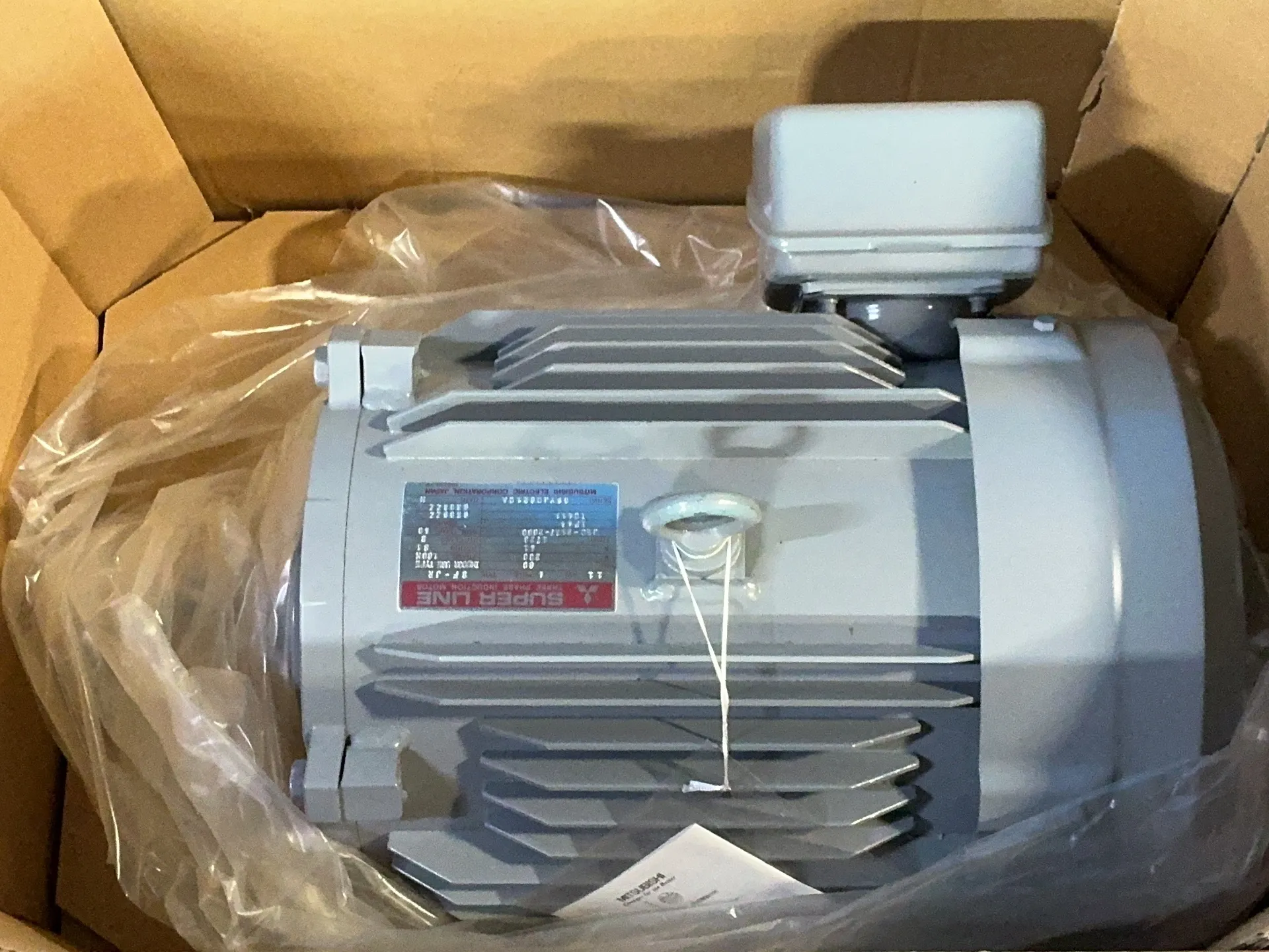 15 HP 1720 RPM Mitsubishi SF-JR, Superline 3 phase, 41 Amps, 200 Volts - Image 5