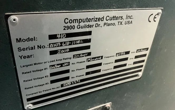 Computerized Cutters #410, Automatic Channel Letter Fabrication Machine, 50" x 72", 1 phase, 120/240 V., 2008 - Image 10