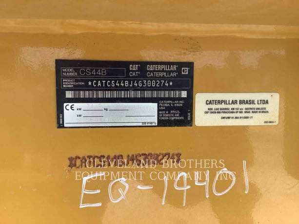 Caterpillar CS44B, Vibratory Single Drum Smooth, 1578 hours, S/N: 4G300274, 2019 - Image 6
