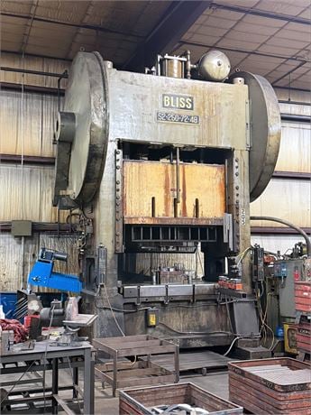 250 Ton, Bliss, straight side press, 72" x 48" bed, 12" stroke, 24" Shut Height, 35 SPM, Triad Control - Image 1
