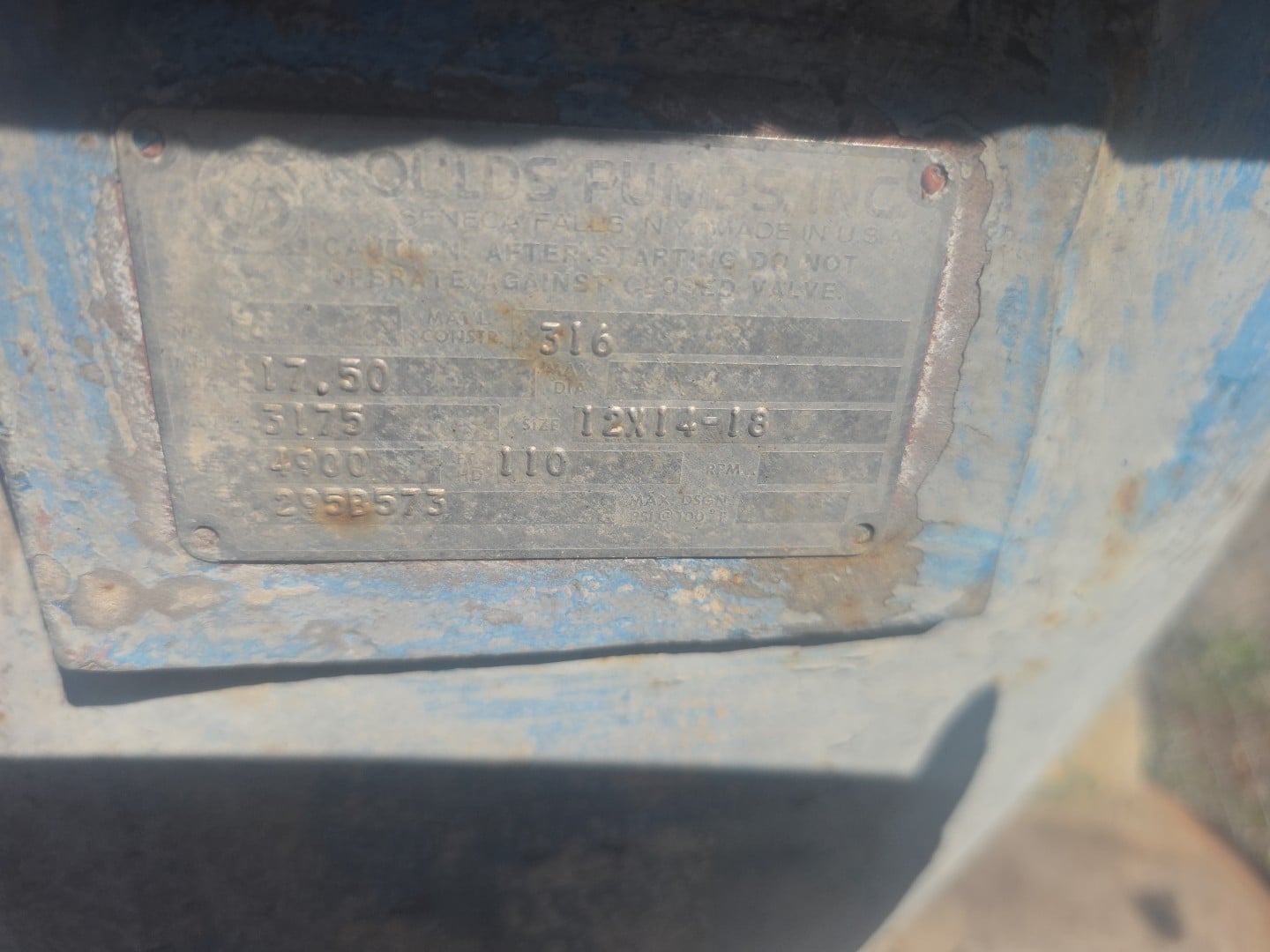 4900 GPM @ 110' TDH, Goulds #3175, 12x14-18, 316SS Centrifugal Pump - Image 2