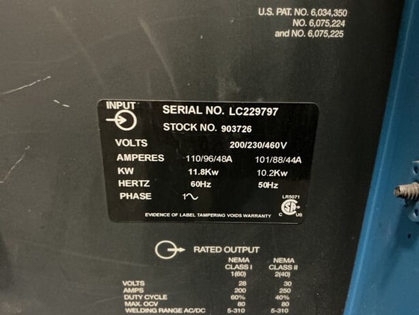 Miller #903726 Syncrowave 250 DX tig welder, 200/230/460 V., 1 phase - Image 9