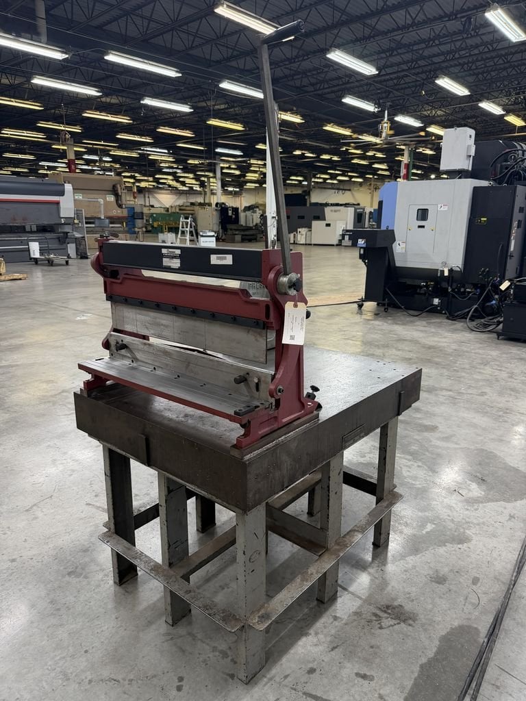 30" Central Machinery shear, press brake & slip roll, Dake #1 arbor press, Challenge Machinery Co. 36" x 48" - Image 6