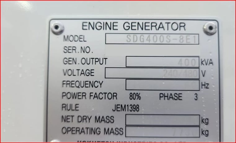 330 KW Airman #SDG4003, Diesel Generator Set, 600 Volt output