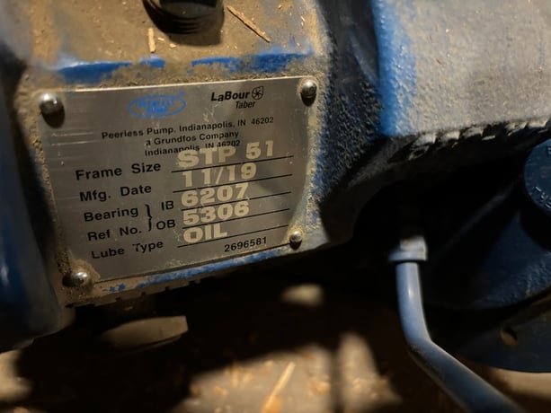 50 GPM @ 65' TDH, Peerless Pump #8196STP, Single Stage Centrifugal Transfer Pump, 8" impeller, 1.77 BHP, 1750 - Image 3