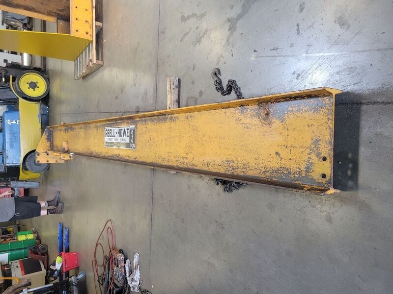 3 Ton, Abell-Howe, jib crane, 20' arm, 16' span, 10' under beam - Image 8