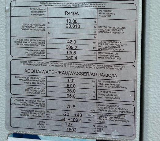 MTA #TAEevo-TECH-351, Chiller, 69 amps max. absorption, centrifugal pump, R-410A refrigerant, 460 Volts, 3PH - Image 3