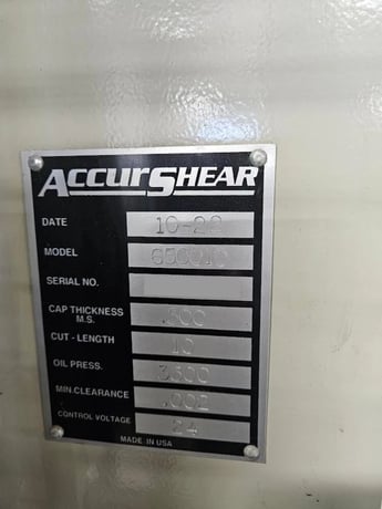 1/2" x 10' Accurshear #650010, Power Squaring Shear, 36" back gauge, 460 V., 2022 - Image 10