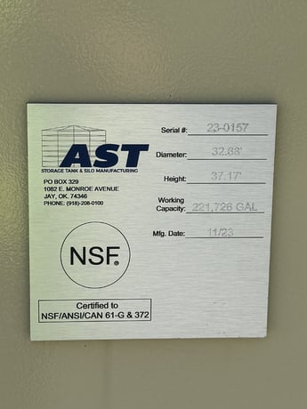 AST, Steel Fire Water Tank 221,726 gallon, NSF Certified 2023 - Image 3