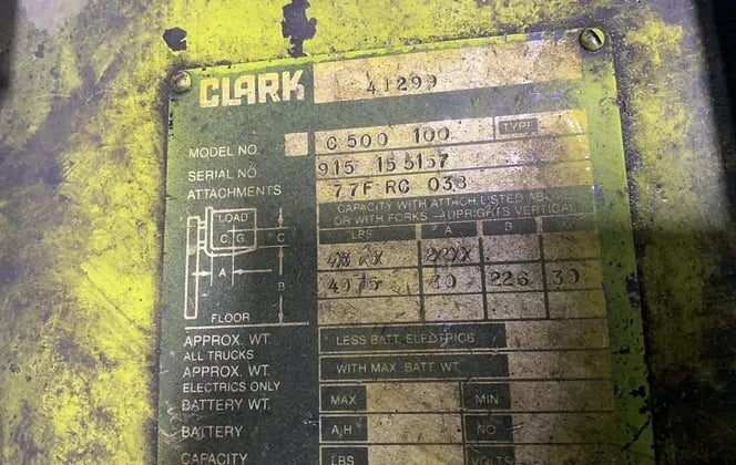 4075 lb. Clark #C500-100, Gas Forklift - Image 5