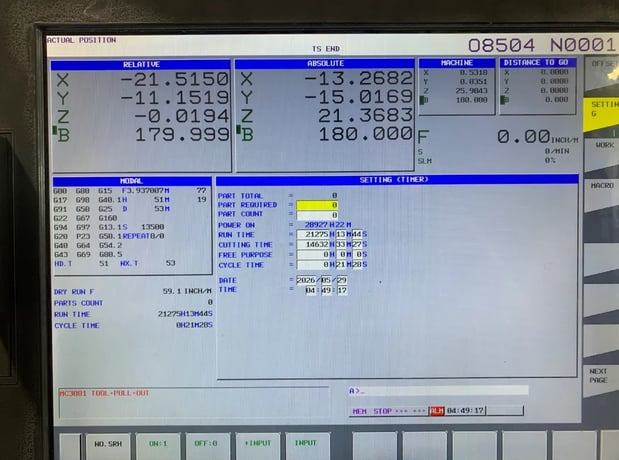 Daewoo Doosan #NHP-4000, horizontal machining center, 15.75" pallet, 22" X, 25.2" Y, 26" Z, 15000 RPM, 60 - Image 7