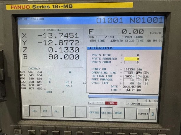 Daewoo Doosan #HP-5100, horizontal machining center, 19.7" pallet, 33.5" X, 27.6" Y, 29.5" Z, 12000 RPM, 60 - Image 6