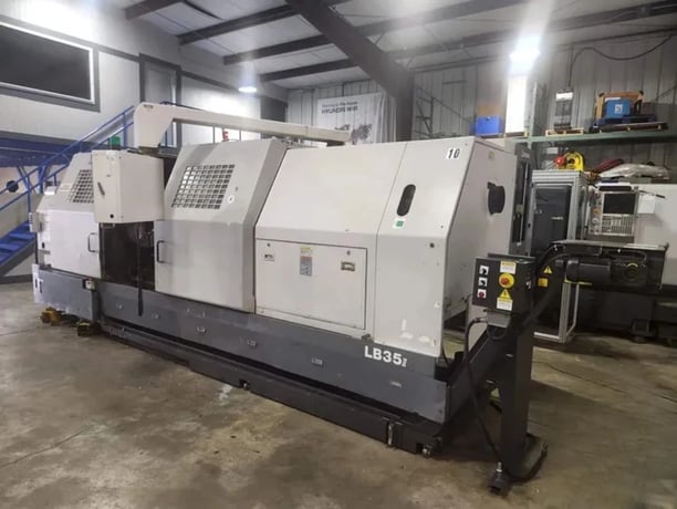 Okuma #LB-35II, CNC lathe, 27" swing, 6" bar, 20" chuck, 118" centers, 18" turning diameter, 12 station - Image 2