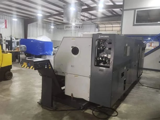 Okuma #LB-35II, CNC lathe, 27" swing, 6" bar, 20" chuck, 118" centers, 18" turning diameter, 12 station - Image 4