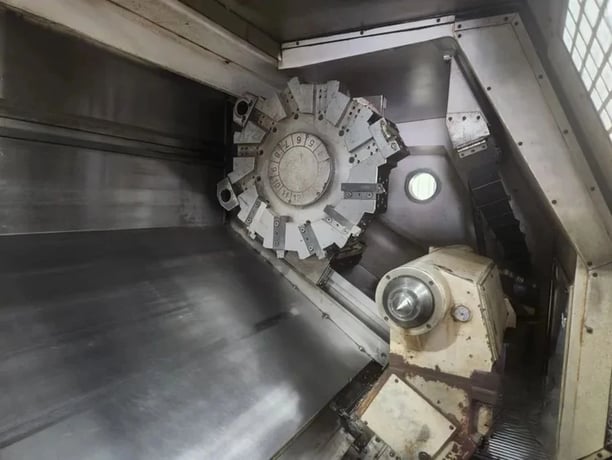 Okuma #LB-35II, CNC lathe, 27" swing, 6" bar, 20" chuck, 118" centers, 18" turning diameter, 12 station - Image 9