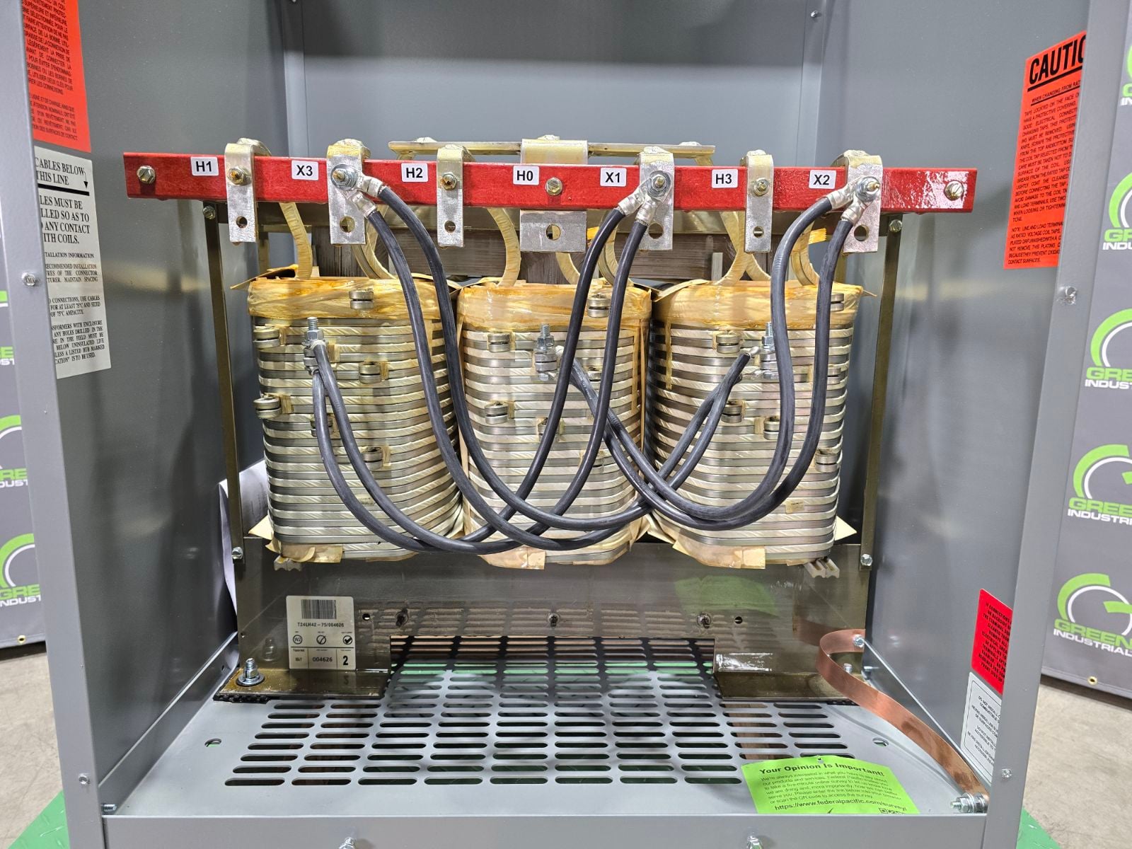 45 KVA 208 Delta Primary, 480Y/277 Secondary, Federal Pacific #T20LH42-45, Step Up Dry Type Transformer, Nema - Image 4