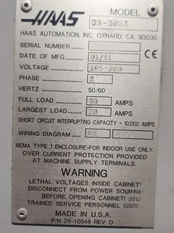 Haas #DS-30SS, CNC lathe, 21" swing, 3" bar, 10" chuck, 32.5" centers, 13" turning diameter, 12 station - Image 10