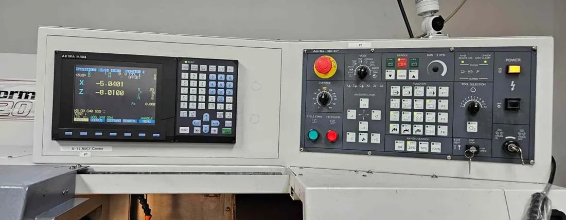 Akira Seiki #SL20, CNC lathe, 17.7" swing, 1.7" bar, 6" chuck, 13" centers, 11.4" turning diameter, 10 - Image 4