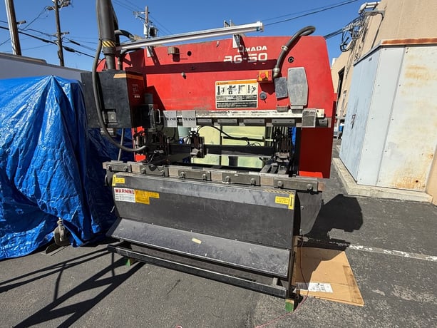 55 Ton, Amada #RG-50, hydraulic 3-Axis CNC press brake, 6' overall, 59.84" between housing, Back Gauge, 1997 - Image 1