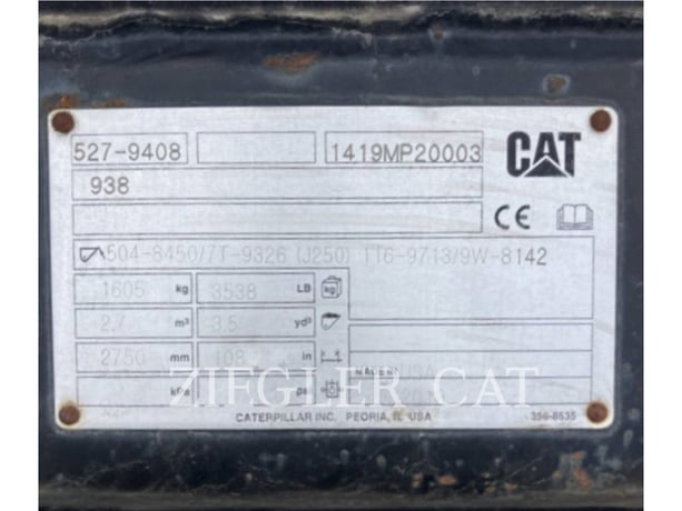 Caterpillar 926-938 WHEEL LOADER BUCKET FUSION MULTI PURPOSE, Bucket, S/N: 1419MP20003, - Image 4