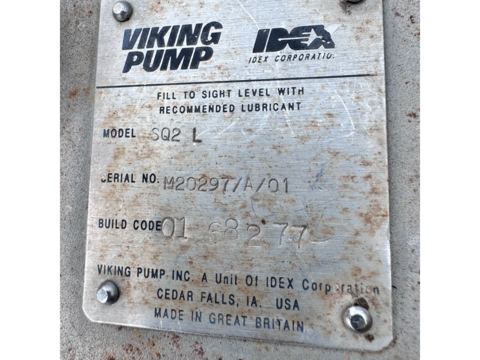 Viking #SQ2L, Positive Displacement Rotary Lobe Pump, Stainless Steel, 2" flanged inlet/outlet, 2 HP, 1750 - Image 3