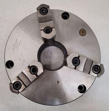 10" Bison #2353, 3-jaw lathe chuck, 3" center hole, plain back, 2000 RPM - Image 2