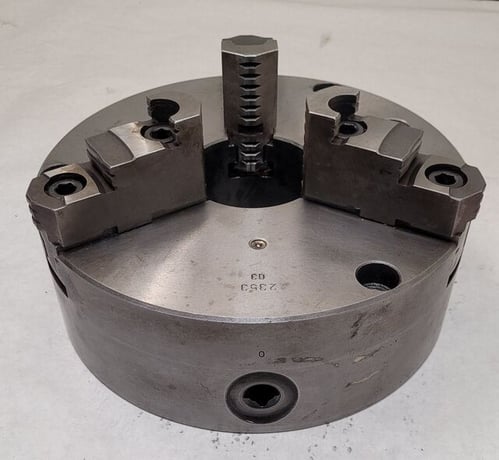 10" Bison #2353, 3-jaw lathe chuck, 3" center hole, plain back, 2000 RPM - Image 3