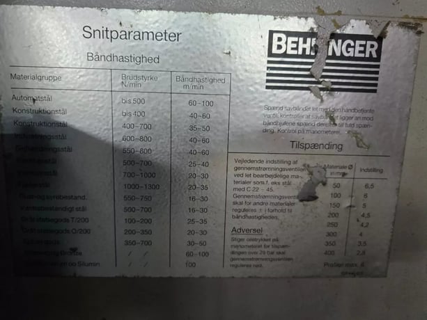 11.81" x 11.81" Behringer #HBP-303A, CNC dual column automatic horizontal band saw with bundling, 1993 - Image 5