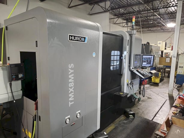 Hurco #TMX8MYSi, CNC lathe, 5-Axis, 22" swing, 22" centers, 8" chuck, 2.5" bar, live tooling, sub spindle - Image 1