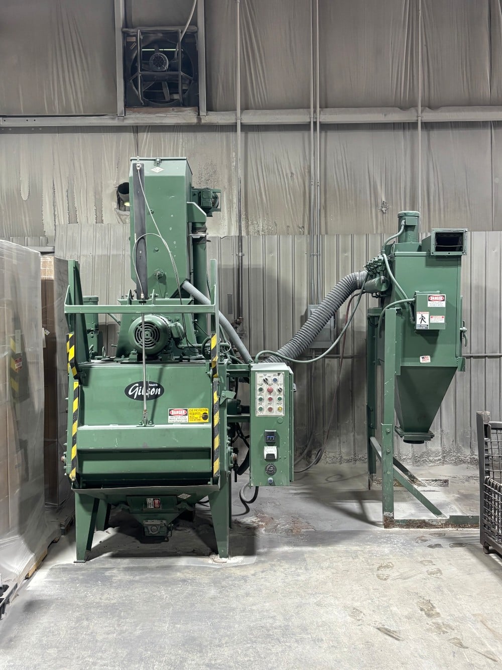 Goff, 3 cu.ft. Tumble Blast with Vertical Door, free standing dust collector, 7.5 HP blast wheel - Image 1