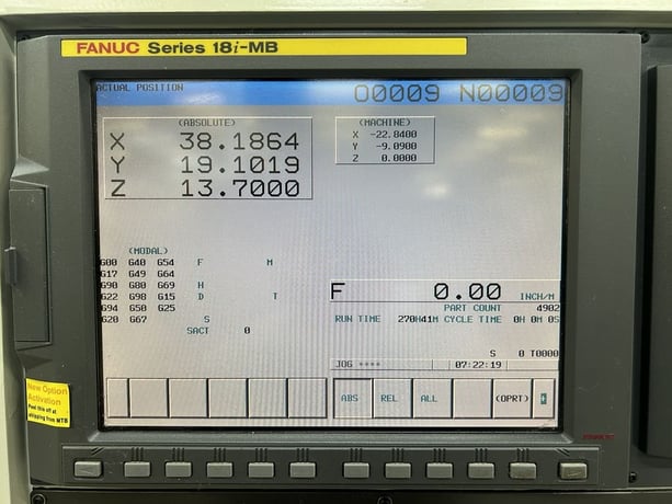 Sharp #SV-4020, CNC vertical machining center, Fanuc 18iMB, 40" X, 20" Y, 20" Z, 10000 RPM, 24 automatic tool - Image 5