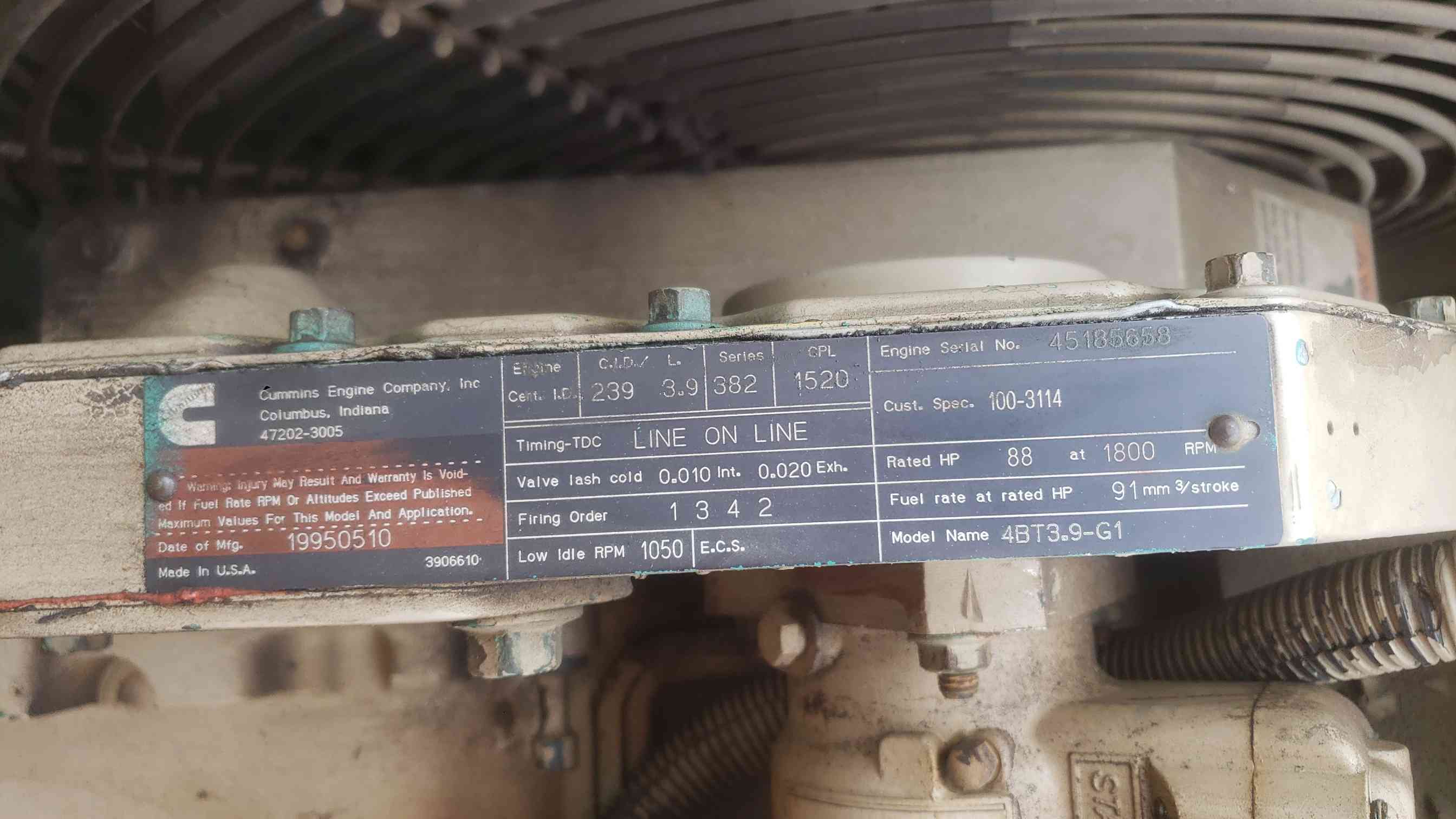 50 KW Cummins Onan #50DGCA, diesel generator set, 4BT 3.9L engine, enclosed, 150 gal. tank, 983 hours - Image 9
