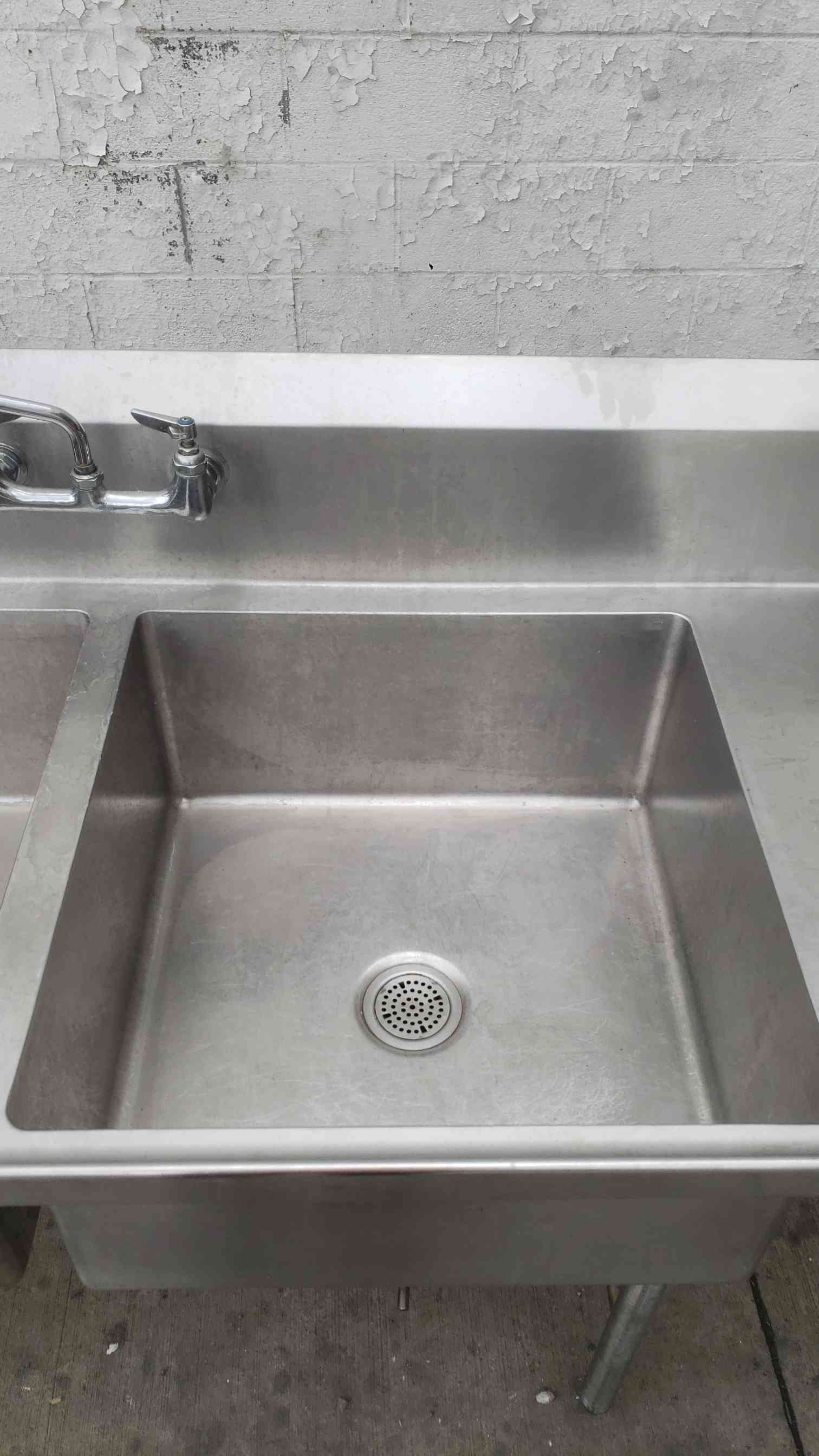 hobart 2-compartment stainless steel sink w/ food - Image 7