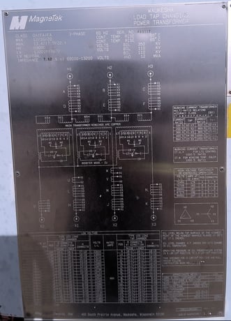 12000/20000 KVA 69000 Delta Primary, 13200Y/7620 Secondary, MagneTek - Image 1