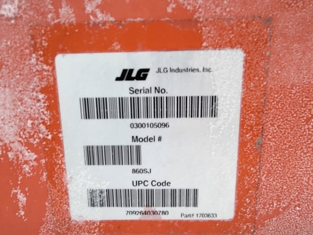 750 lb. JLG #860SJ, Telescopic Boom Lift, 86' platform height, 75' horizontal reach, pneumatic tires, diesel - Image 4