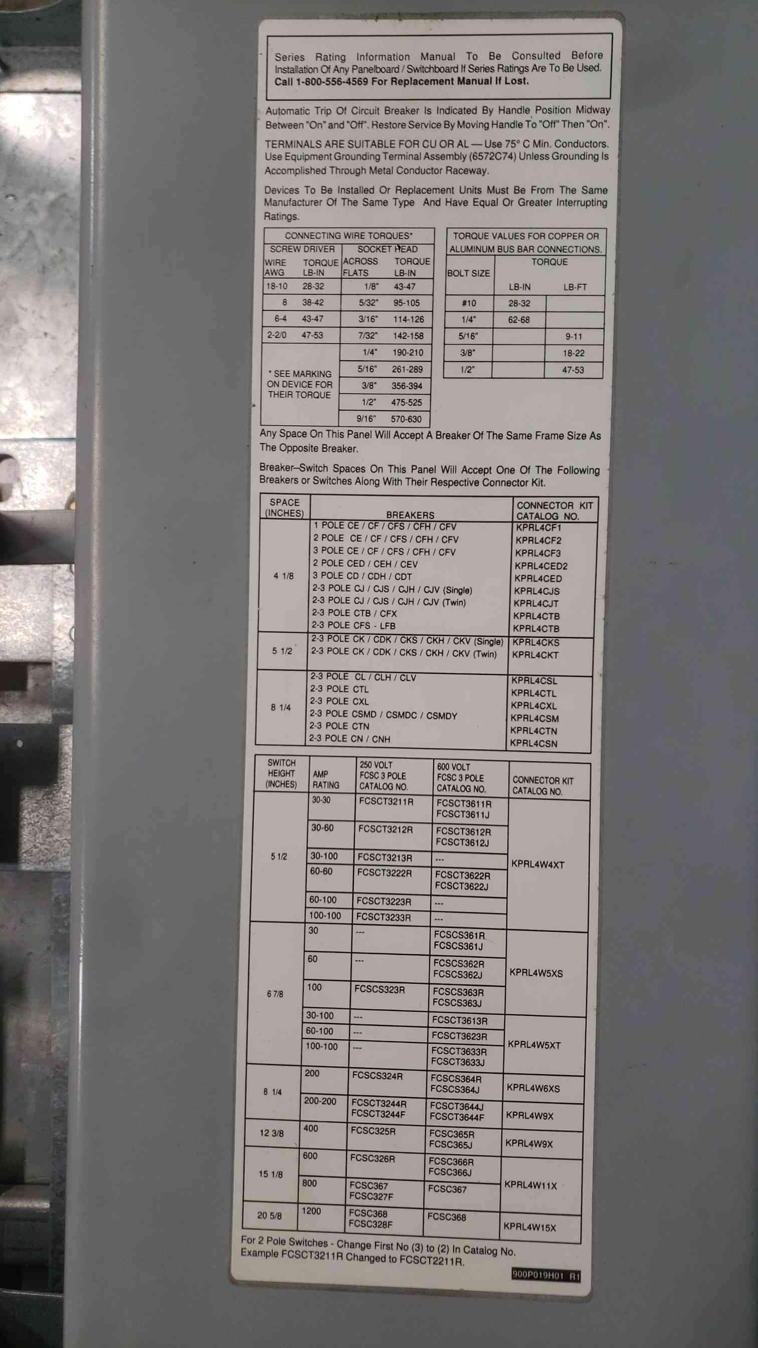 600 Amp. Challenger PM4, Distribution Panelboard, 480 Volts, 3 Phase, 250A & 100A 3-Pole Breakers, AS IS - Image 3