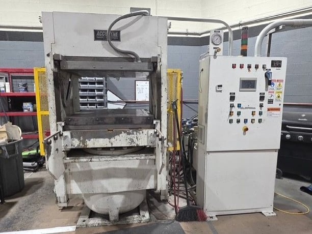 500 Ton, Accudyne #UPS/SS, heated platen compression molding press, 20 stroke, 20" DL, 2015 - Image 1