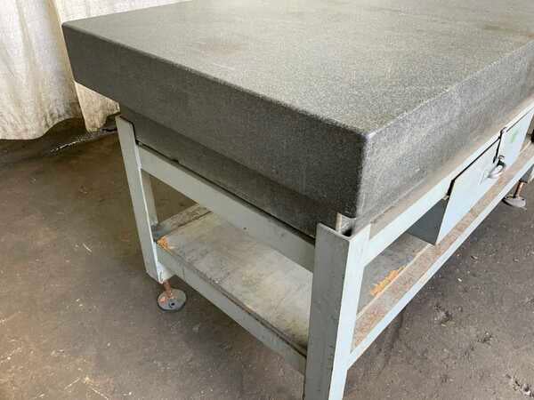 36" x 72" x 12" Pratt & Whitney, black granite surface plate with stand - Image 2