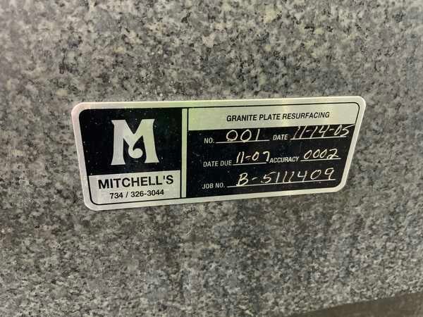 36" x 72" x 12" Pratt & Whitney, black granite surface plate with stand - Image 3