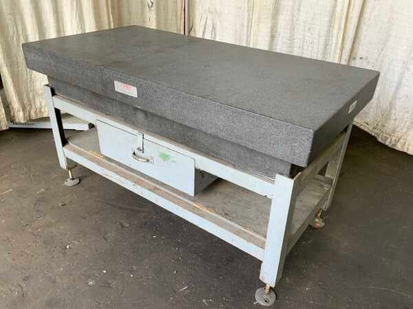 36" x 72" x 12" Pratt & Whitney, black granite surface plate with stand - Image 9